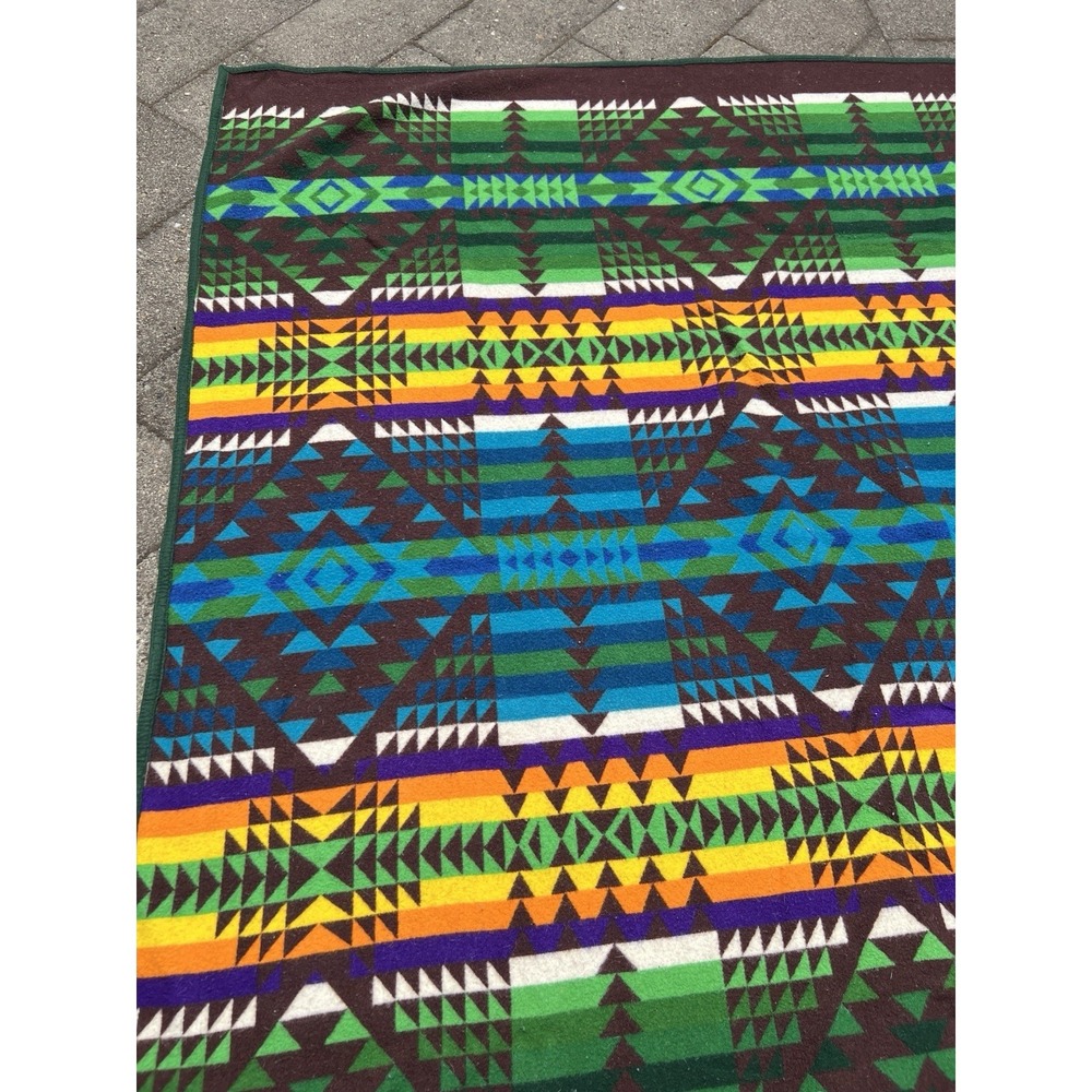Vintage Pendleton‎ Beaver State PNW Native Geometric 60"x72" Wool Blanket - Picture 9 of 11